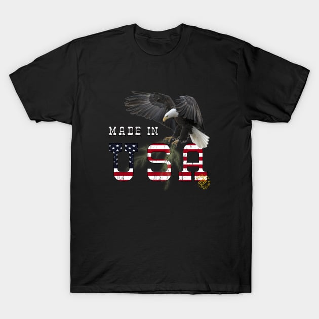 Made in USA Flag Eagle T-Shirt by BurunduXX-Factory